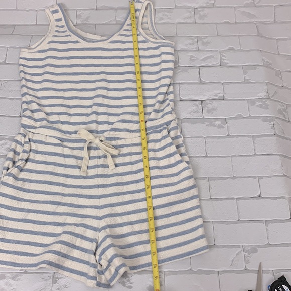 Old Navy Cotton tank striped Romper shorts set Blue and Creme Size Small - Picture 8 of 11